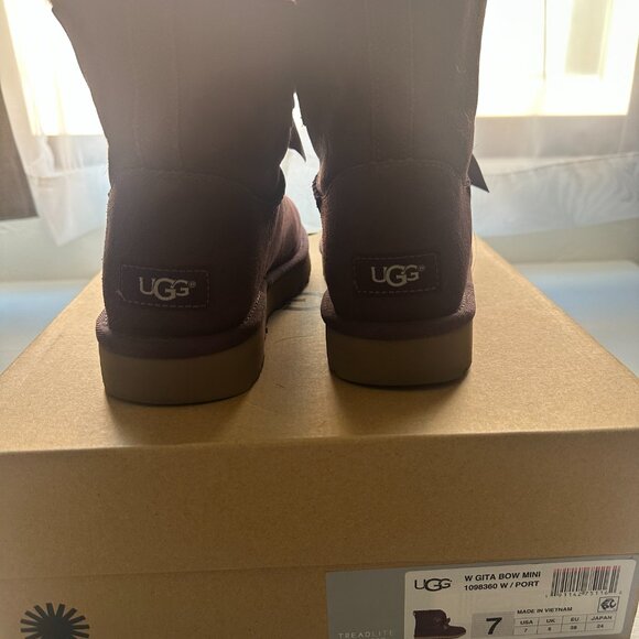 Gita Bow Mini Purple Booties - Picture 6 of 7